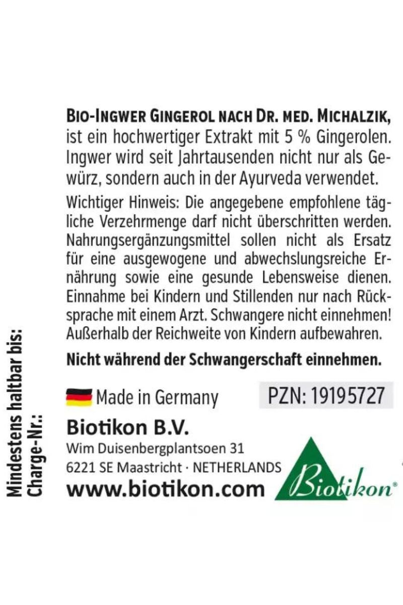 Gingerol from Organic Ginger