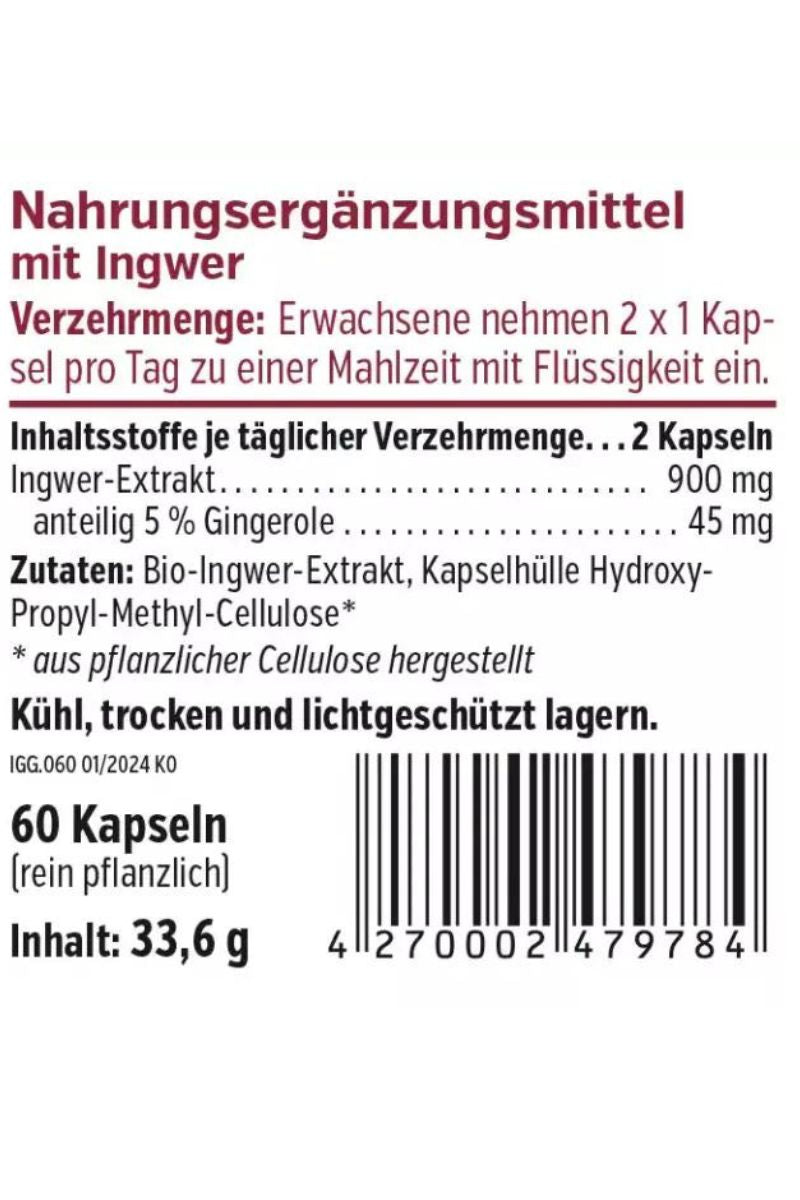 Gingerol from Organic Ginger