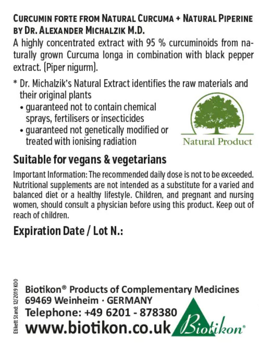 Curcumina forte da curcuma biologica e piperina