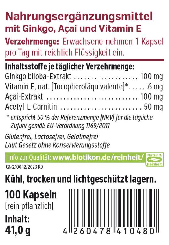 Ginkgo plus vitamine E