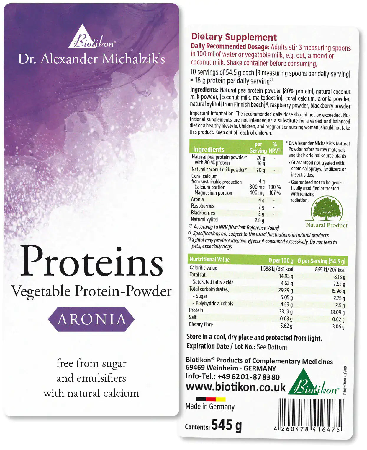 Proteine - Aronia
