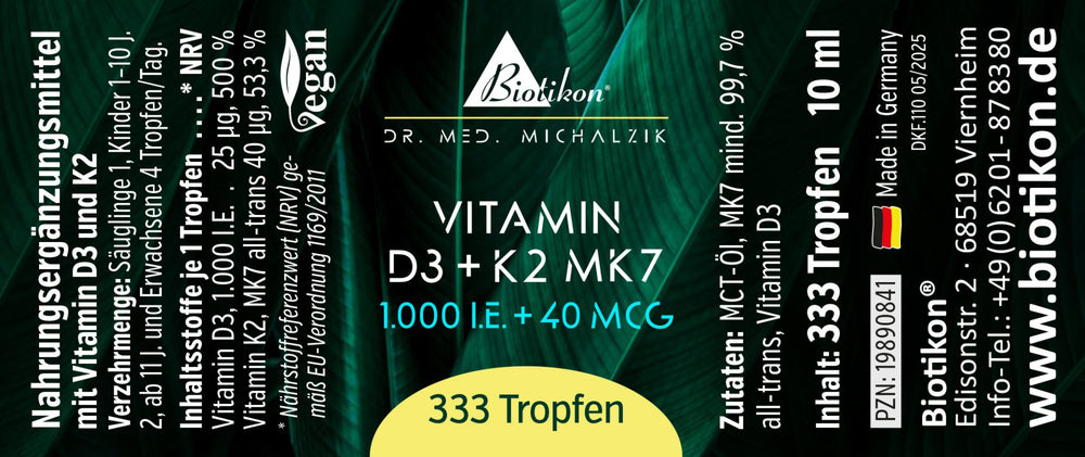 
                    
                      Vitamin D3 + K2 MK7, 1,000 IU + 40 mcg (10 ml)
                    
                  