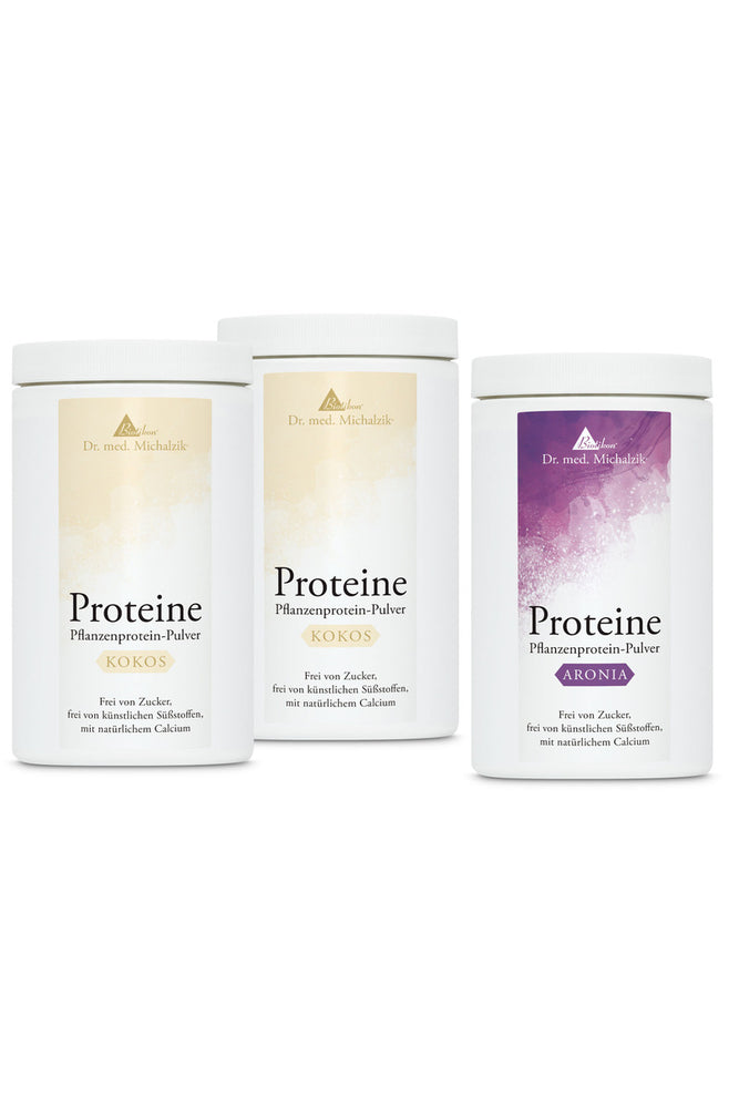 
                    
                      Proteine ​​3er Pack - 2x Kokosnuss + Aronia
                    
                  