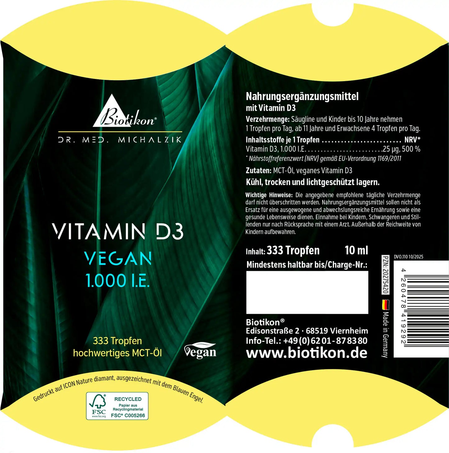 
                    
                      Vitamin D3 1.000 I.E. Tropfen vegan
                    
                  