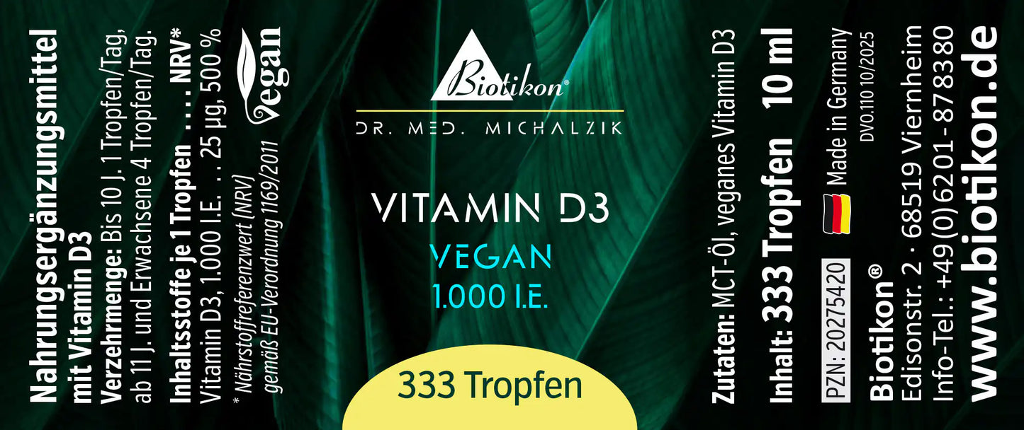 
                    
                      Vitamin D3 1.000 I.E. Tropfen vegan
                    
                  
