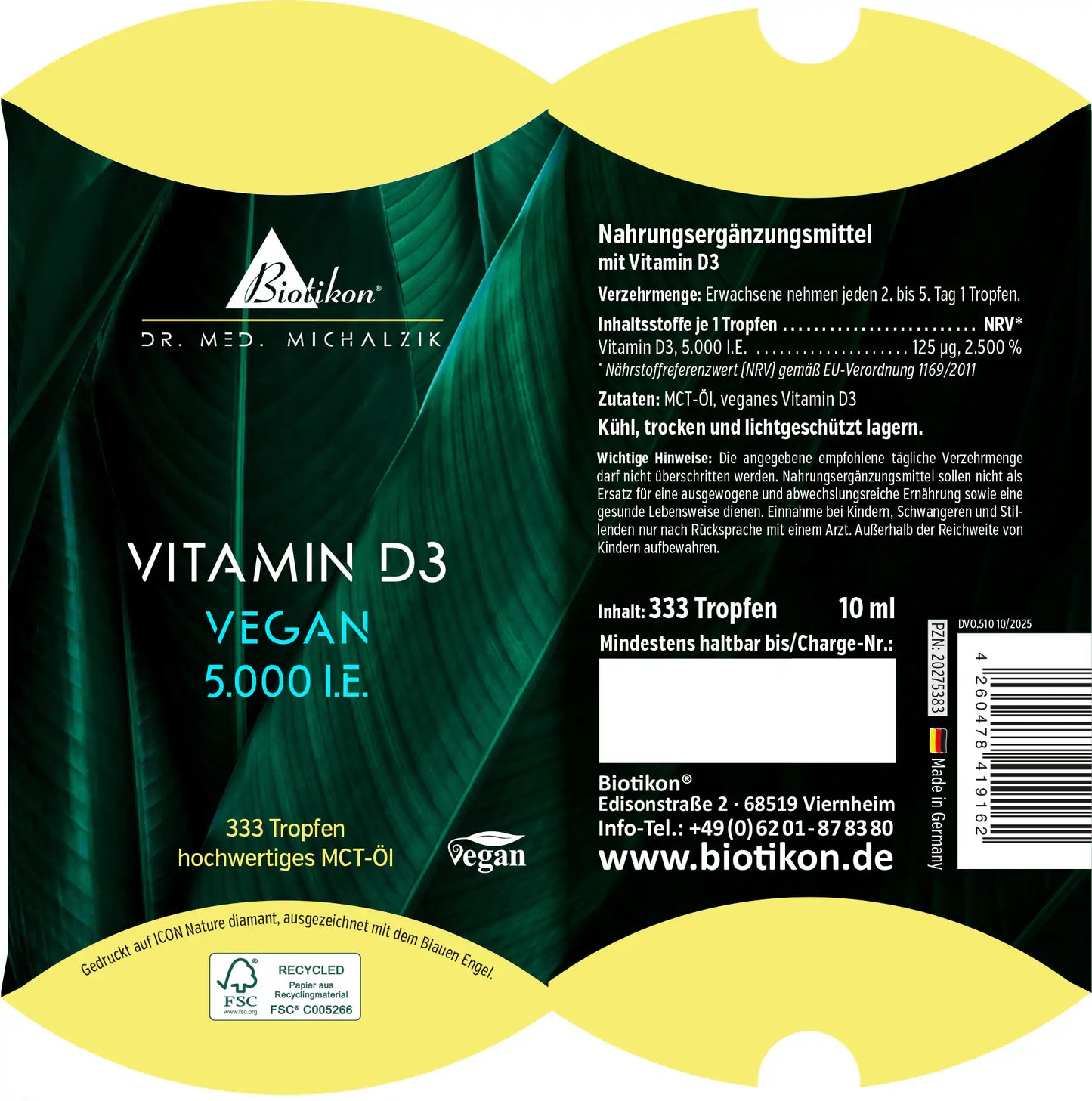 
                    
                      Vitamin D3 5.000 I.E. Tropfen vegan
                    
                  