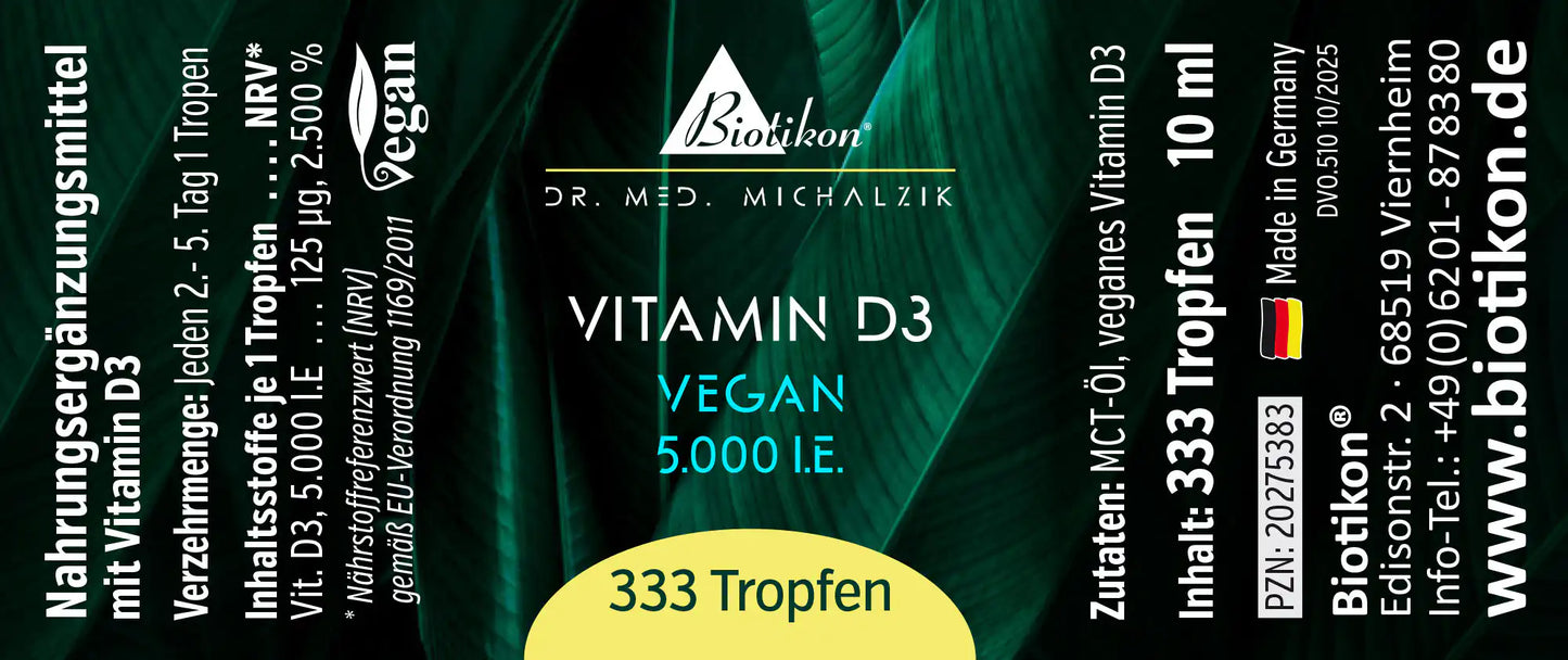 
                    
                      Vitamin D3 5.000 I.E. Tropfen vegan
                    
                  