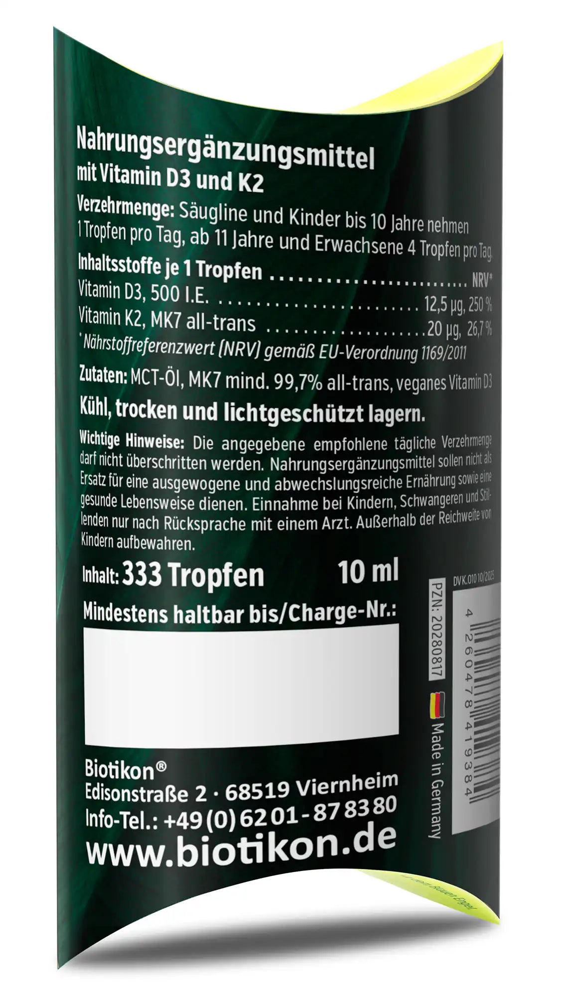 
                    
                      Vitamin D3+ K2 MK7 vegan 500 I.E.+20 MCG
                    
                  