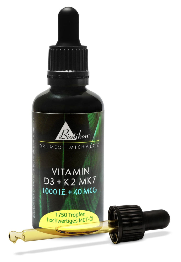
                    
                      Vitamin D3 + K2 MK7, 1.000 I.E. + 40 MCG (50 ml)
                    
                  