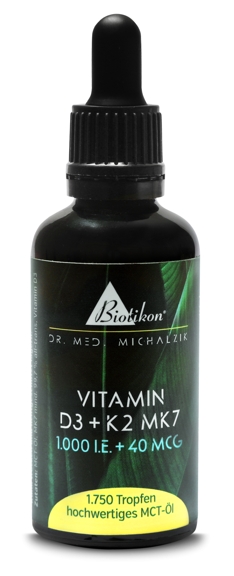 
                    
                      Vitamin D3 + K2 MK7, 1.000 I.E. + 40 MCG (50 ml)
                    
                  