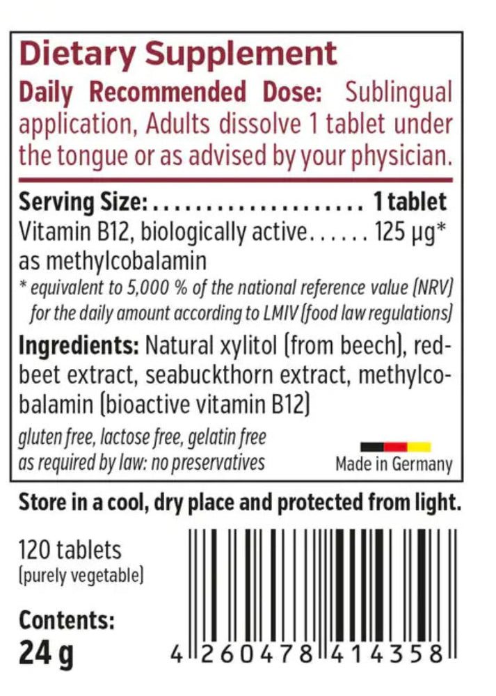 
                    
                      Coenzyme B12 bioactif, sublingual
                    
                  