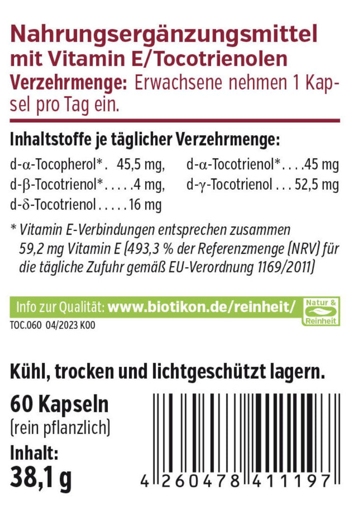 
                    
                      Tocotriénol, nat. Vitamine E
                    
                  